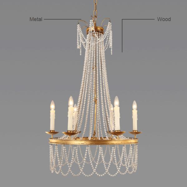 Rustic iron chandelier light fixtures Gold Color (WH-CI-25)