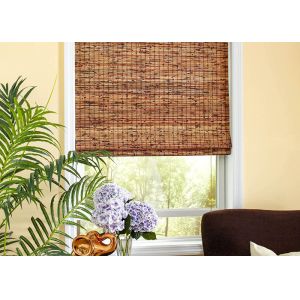 Thermal Insulation Manual Natural Reed Blinds Custom Window Bamboo Mat Blinds