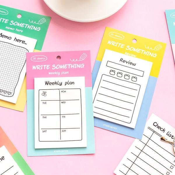 1 Pack in Color Clashing Plan Sticky Notes To-do Plan Memo Note Paper Practical Study Office