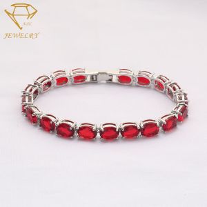 Oval Crystal Diamond Women's Bracelets 6.7 Inches AAA Cubic Zirconia