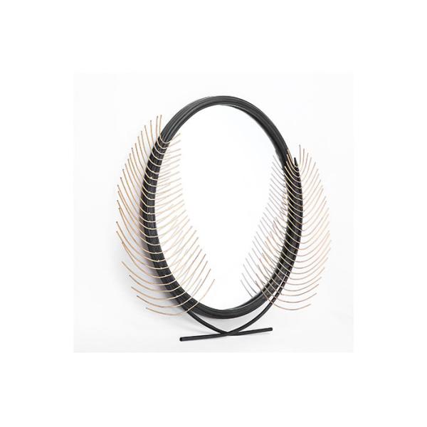 Round Home Classical Metal Black Gold Leaf Wall Mirror