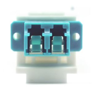 LC PC Duplex OM3 MM FTTH Inner Shutter Flange Adapter for Secure Fiber Optic