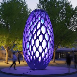 Metal Light Art Sculpture Enhancing Outdoor Spaces With Beauty And Light