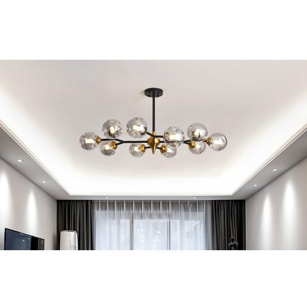 Modern Glass Ball Chandeliers for Dining Room Kitchen Living Room Bedroom Smoke Glass Lamp(WH-MI-425)