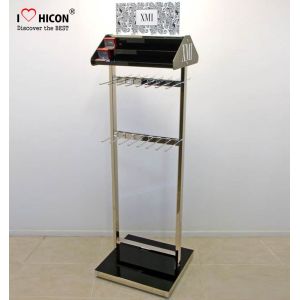 4-Caster Retail Store Custom Metal Floor Stand Leather Belt Display Rack