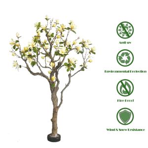 180cm Artificial Magnolia Tree Green And Yellow Mixed Spring Vibe For Shopping