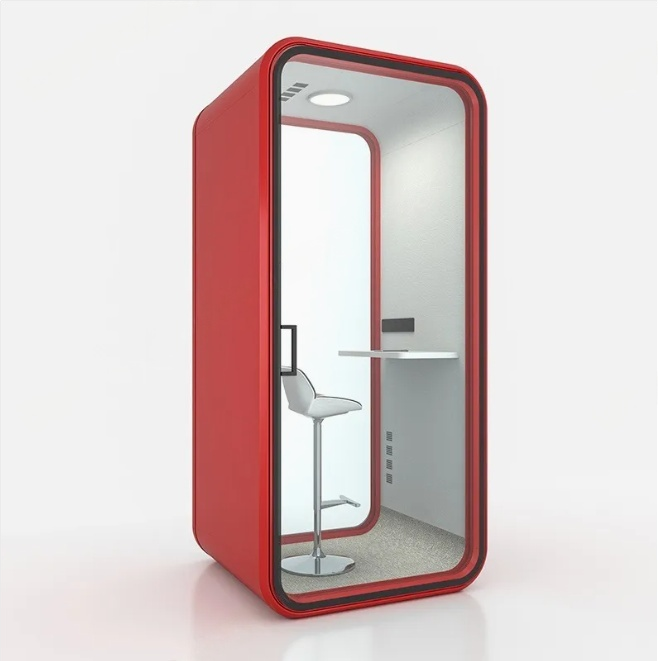 Quality 1 Person Office Phone Booth Acoustically Treated Soundproof Office Booths for sale