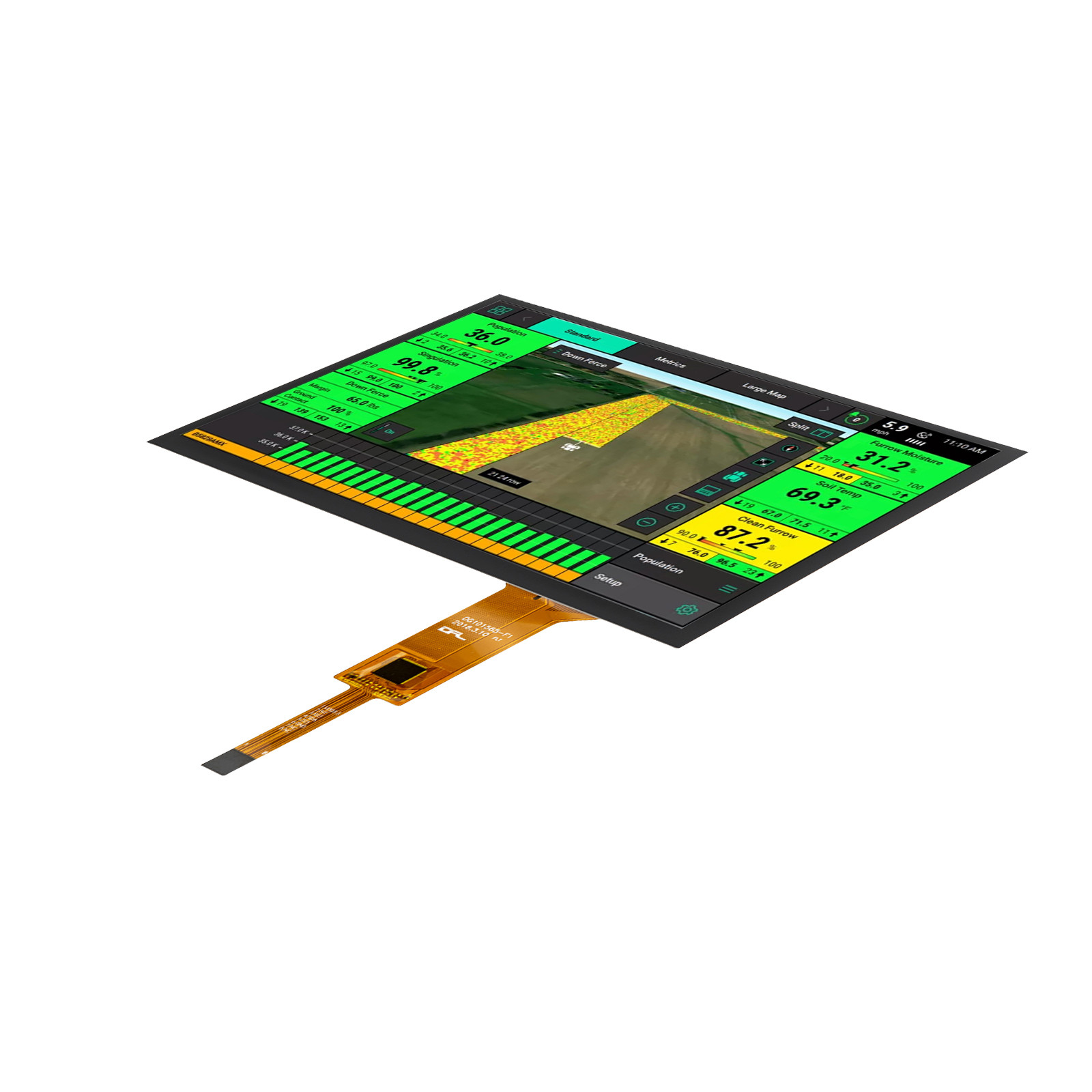 10.1 Inch Capacitive Touch Screen IPS LCD Panel 40pin LVDS Interface
