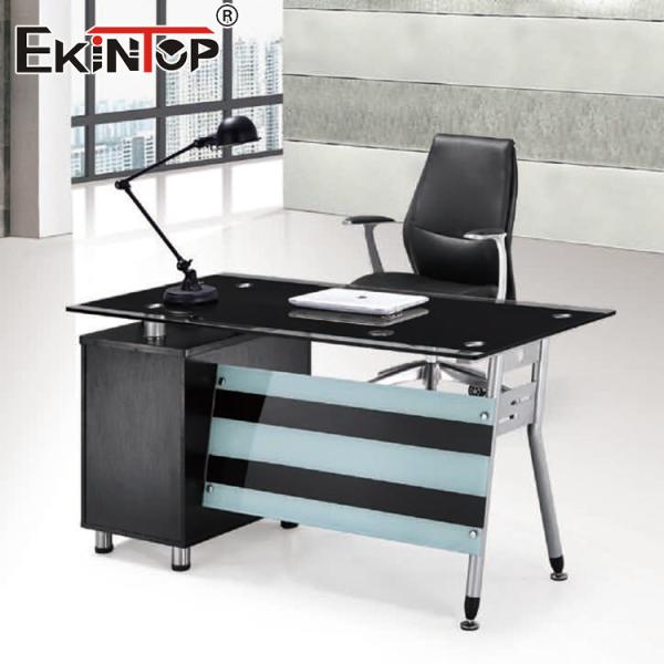Modern Manager Tempered Glass Computer Desk L Shaped Office Furniture Wholesale
