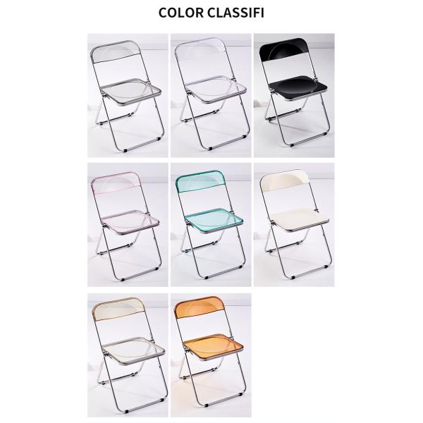 Custom Logo Clear Plastic Folding Chair for Garden Restaurant Cafe Wedding Banquet Even