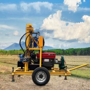 Wheeled Small Diesel Hydraulic Household Water Well Drilling Rig
