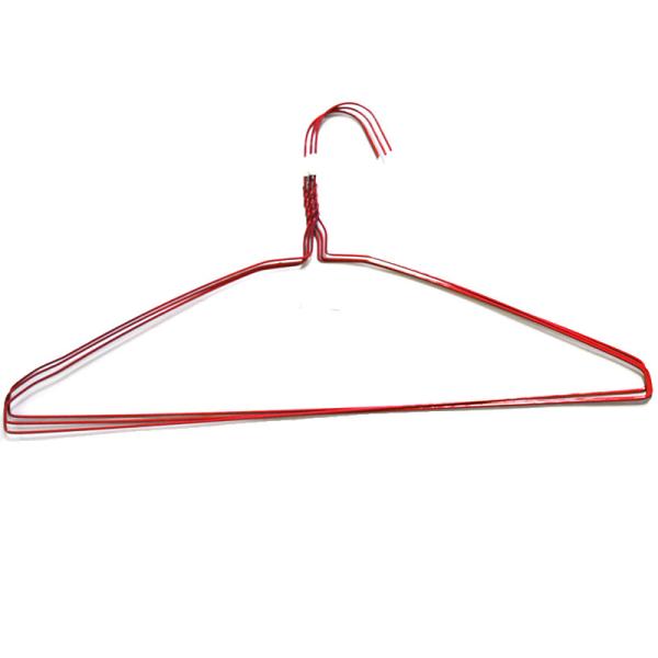 Buy Disposable Stainless Steel Red Closet Wire Shirt Hangers at wholesale prices
