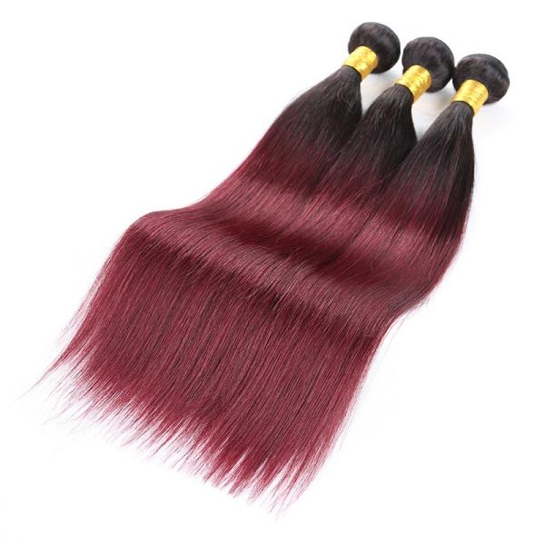 Brazilian Virgin Ombre Hair Weave Ombre Human Hair Extensions 12" To 26"