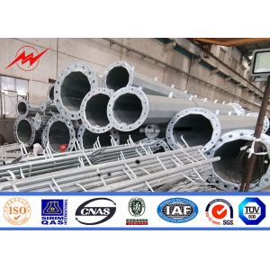 45-100FT Electric Galvanised Steel Pole 2000kg Load One Section Design