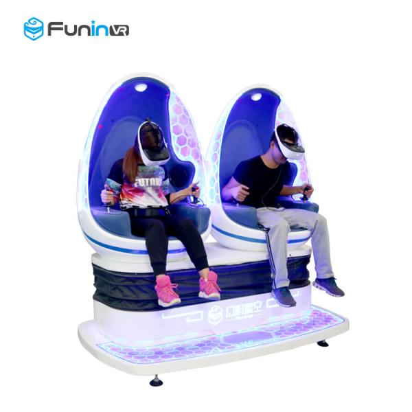 Two Seats Motion Chair Cinema 9D Virtual Reality Game Machine Blue With White