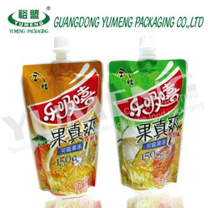 Customized plastic laminated stand up doypack with spout for liquid detergent