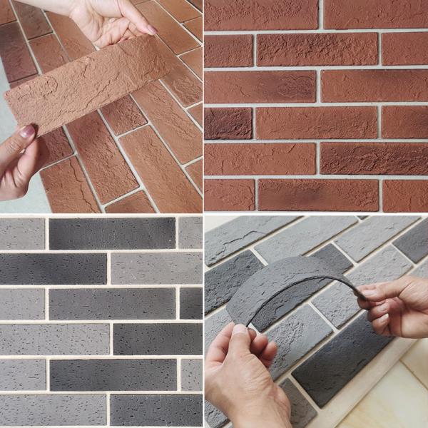 Buy 3.0mm Soft Flexible MCM Brick Cladding Panels Light Facing Brick Wear Resistance at wholesale prices