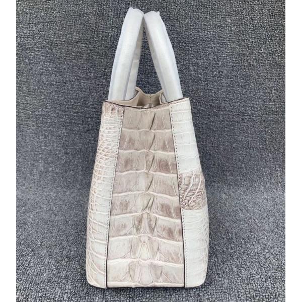 Authentic Alligator Skin Female White Purse Lady Three-way Handbag Genuine Crocodile Leather Women Single Shoulder Bag