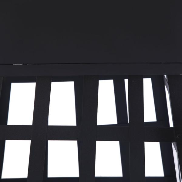 Modern Fire Pit Wood Furnace Fireplace for Bonfires and BBQs in Black Outdoor Setting