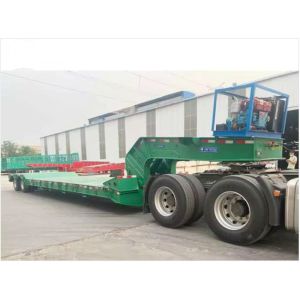 3/4 Axle 80-120ton Transport Equipment Lowboy Truck Trailer Detachable Gooseneck
