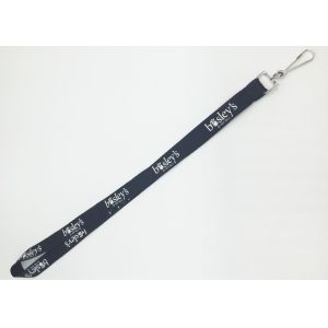 Fashionable Nylon Silk Screen Lanyards With Snap Hook / Card Clip