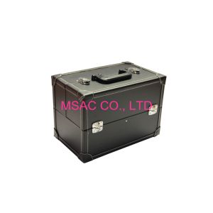 Pu Leather Pro Makeup Cosmetics Cases Pure Black