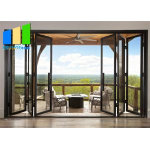 Aluminum Double Glass Soundproof Folding Door Exterior Accordion Door
