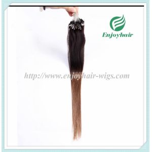 Quality Micro ring loop hair extensions 16&quot;-26&quot;L brazilian remy hair T2/8# color hair for sale