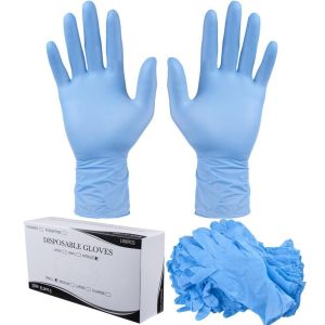 China Disposable Medical Exam Blue Nitrile Gloves ISO Certified Case of 10 Boxes 100 Gloves on sale