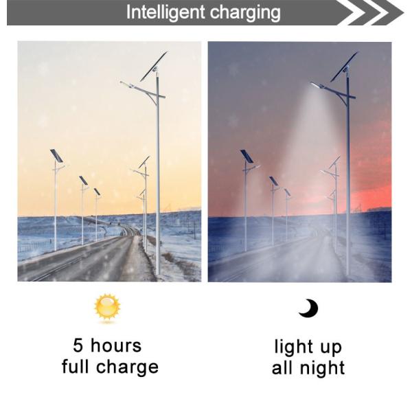 Aluminum Outdoor Solar Street Light 100W Integrated All in One Led Street Light