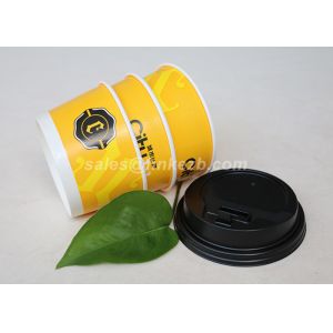 Customized Printed Paper Coffee Cups With Dome Lids Offset Printing
