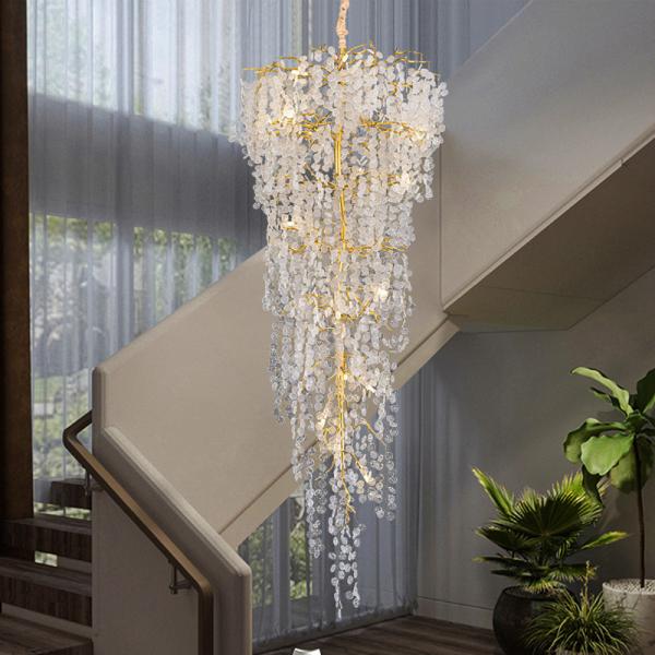 Big Huge Huge Custom Pendant Lights 9500lm Prefabricated Villa Luxury Pendant Ceiling Lights