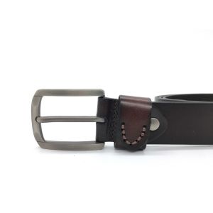 3.8CM Custom Logo Jeans Mens Casual Cow Leather Belt