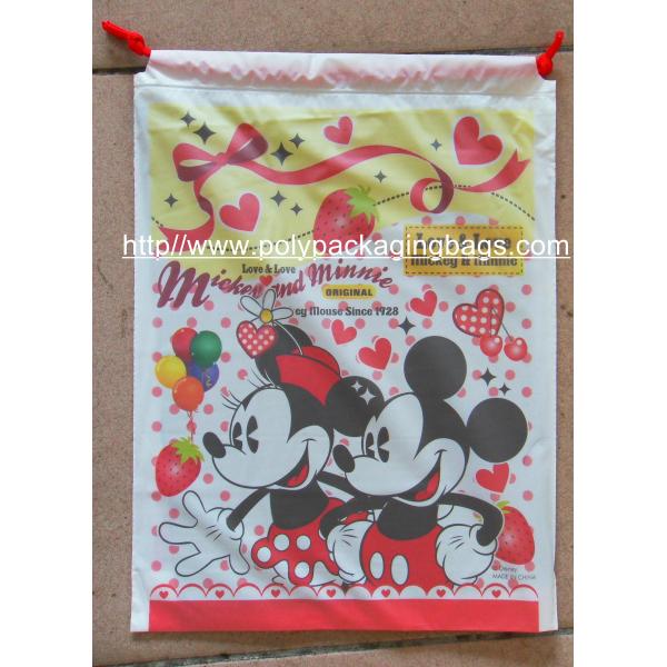 Buy Hot Selling Colourful Plastic Drawstring Carrier Bags For Apparel / Garments / Clothing at wholesale prices