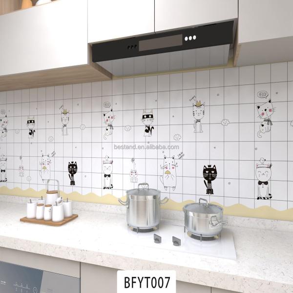 Waterproof Peel and Stick Wall Tile Stickers for Kitchen Backsplash Decor Geometric Pattern Heat Insulation
