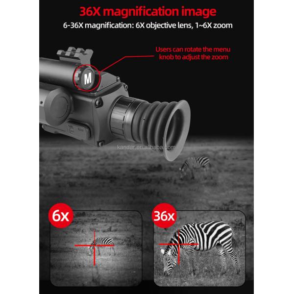 Diopter Adjustment ±5 Digital Night Vision Scope 6-36x50 with Laser Range Finder 700m