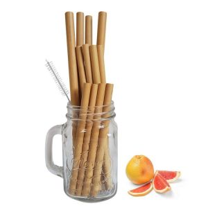 2024 Natural Bamboo Drinking Straw Eco-friendly Bamboo Reusable Straws