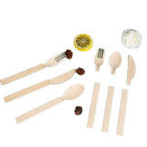 25Pcs Disposable Natural Bamboo Picnic Forks Knives