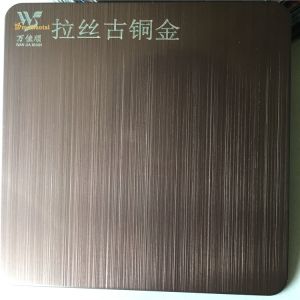 Brushed Bronze Gold Pvd Hairline Stainless Steel Sheet 304 Grade