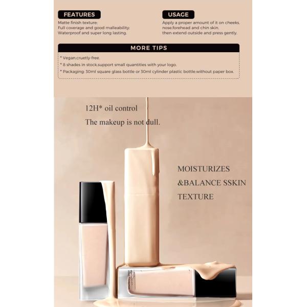 Best Popular 14 Colors Liquid Face Foundation Private Label Matte Finish Waterproof Natural Makeup Foundation
