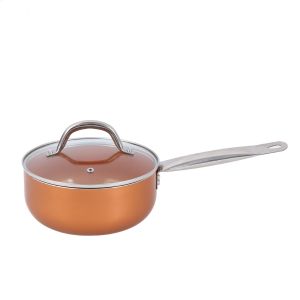 Oven safe Orange Aluminum Cookware Set With Silicone Grip