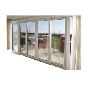 Modern White PVC Sliding Door Waterproof Horizontal Tempered Glass Sliding Door