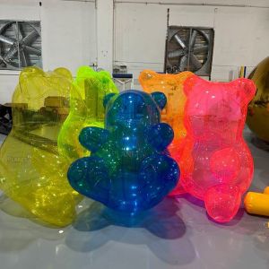 Colorful Airtight Transparent PVC Clear Inflatable Gummy Bear Inflatable Teddy