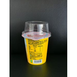 150ml plastic yogurt cup with foil lid and plastic lid