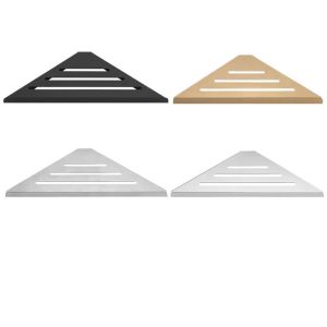 Brushed Finish Triangular Shower Shelf Caddy for Wall Mount Bathroom Storage