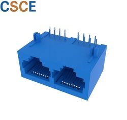 Flat Pin 8P8C RJ45 Modular Jack1 X 2 For Ethernet Female Connector