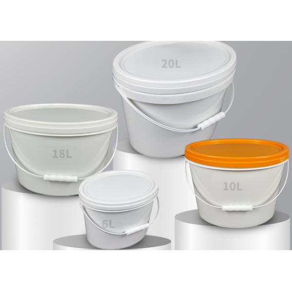Customizable Oval Plastic Bucket PP/HDPE With IML Or Thermal Transfer Or Screen