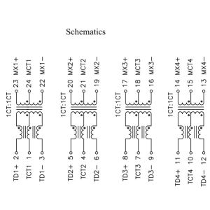 HY602403 Gigabit Magnetics Transformer Module POE with Capability 800mA