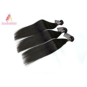 Natural Black Peruvian Human Hair / Straight Hair Bundles No Shedding