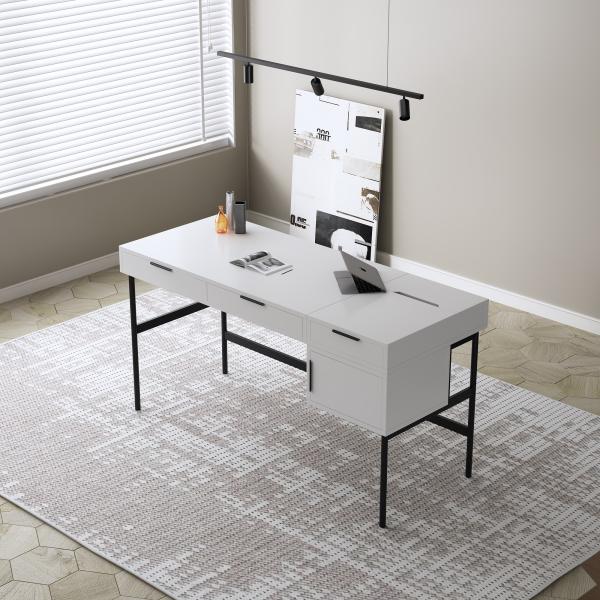 Walnut Study Computer Desk With Chair Set For Hotel Study Home Office